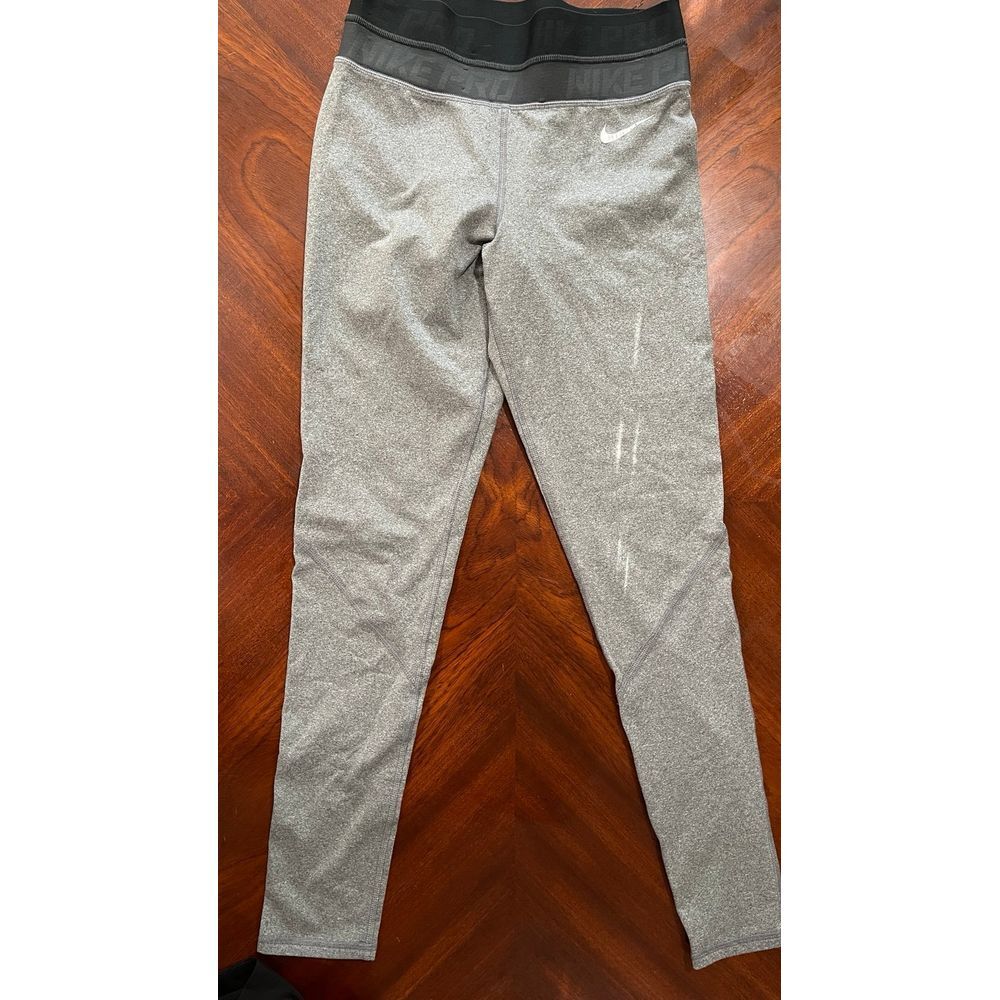 Nike Pro Dri-FIT Leggings Womens Small Gray Compression Athletic Workout‎ Pants